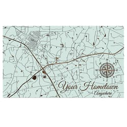 Fire & Pine 15 in. H X 25.25 in. W Seaglass Wood Custom Map