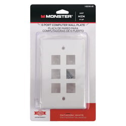 Monster Just Hook It Up White 6 gang Plastic Keystone Wall Plate 1 pk