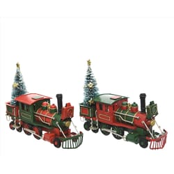 Decoris Red/Green Train Table Decor 5 in.