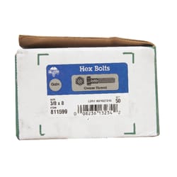 HILLMAN 3/8 in. D X 8 in. L Hot Dipped Galvanized Steel Hex Bolt 50 pk