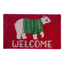 Entryways 17 in. W X 28 in. L Red Polar Welcome Coir Door Mat