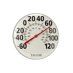 Taylor Analog Dial Thermometer Metal White 18 in.