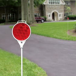 HILLMAN 48 in. Round Red Driveway Marker 1 pk