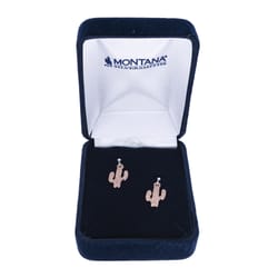 Montana Silversmiths Women's Desert Darling Rose Cactus Rose Gold Earrings Brass Water Resistant