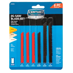 Century Drill & Tool 3 in. High Speed Steel Universal Jig Saw Blade Set Assorted TPI 6 pk