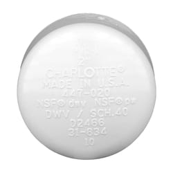 Charlotte Pipe Schedule 40 2 in. Hub X 2 in. D Hub PVC Cap 1 pk