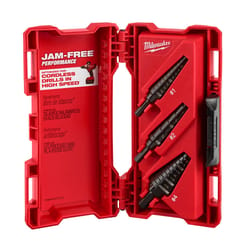 Milwaukee 1/8 to 7/8 in. Step Drill Bit Set 3-Flat Shank 3 pc