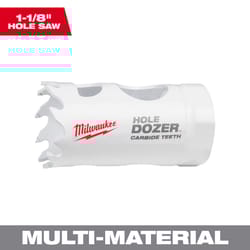 Milwaukee Hole Dozer 1-1/8 in. Carbide Tipped 2-1/8 in. L X 1/4 in. D Hole Saw
