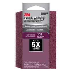 3M  SandBlaster  4-1/2 in. L x 2-1/2 in. W x 1 in.  150 Grit Medium  Dual Angle  Sanding Sponge 