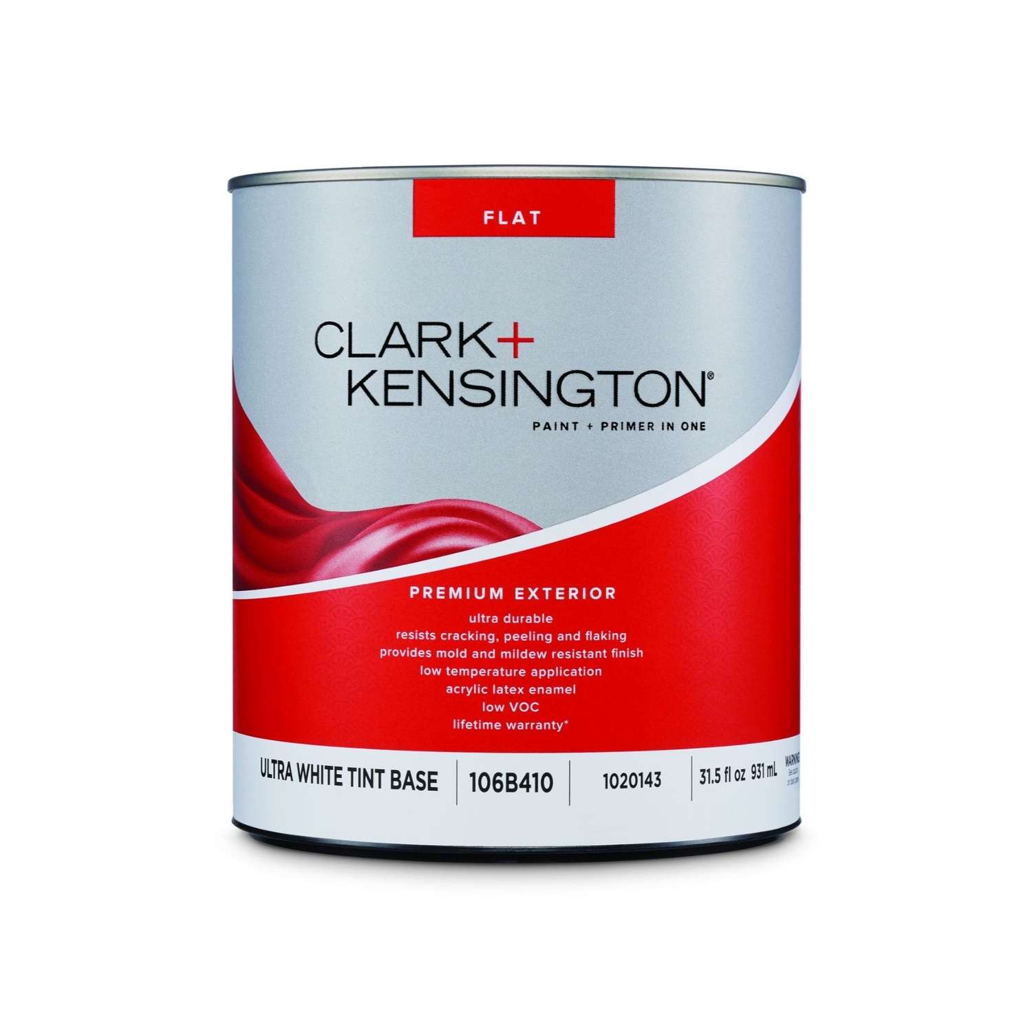 Clark+Kensington Flat Tint Base Ultra White Base Premium Paint Exterior ...