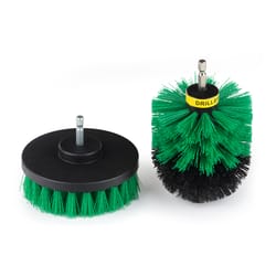 Drill Brush Medium Bristle Steel Handle Drill Brush Set