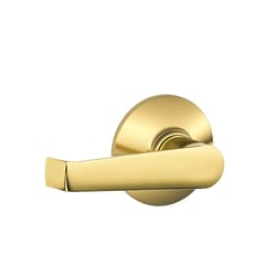 Schlage F Series Elan Bright Brass Passage Lever 1-3/4 in.