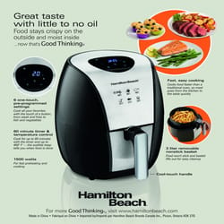 Hamilton Beach Black/Silver 3.4 qt Programmable Digital Air Fryer