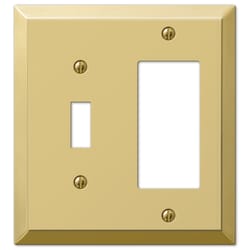 Amerelle Century Polished Brass 2 gang Stamped Steel Decorator/Toggle Wall Plate 1 pk