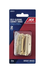 Ace 2 in. L Bright Brass Cabinet Hinge 2 pk