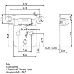 Richelieu 1.86 in. W X 25/32 in. L Matte Black Steel Self-Closing Hinge 2 pk