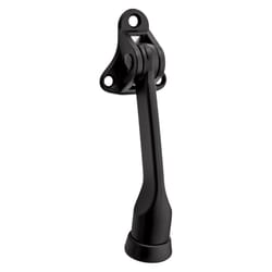 National Hardware Zinc Matte Black Kick-Down Door Holder Mounts to door 1.63 in.