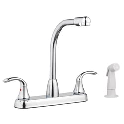 LDR Two Handle Chrome Kitchen Faucet Side Sprayer Included