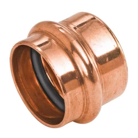 Press Copper Plumbing 1/2 Coupling With Stop P x P Copper Pipe Press  Fitting for Residential/Commercial Compatible with ProPress [10 Pack]