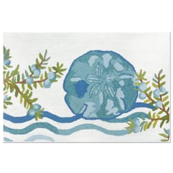 Homefires 22 in. W X 34 in. L Multi-Color Ocean Tide Sand Dollar Polyester Accent Rug