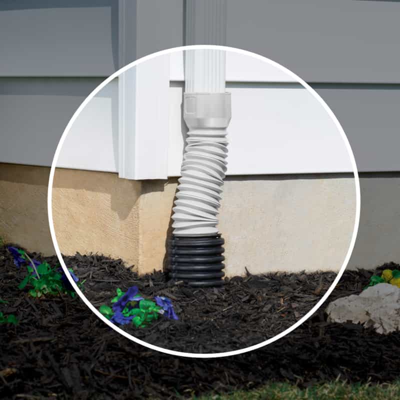FlexASpout 3.75 in. H x 4 in. W x 9 in. L White Plastic Flexible Downspout Extension Ace