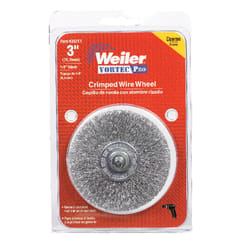 Weiler Vortec Pro 3 in. Crimped Wire Wheel Brush Carbon Steel 20000 rpm 1 pc