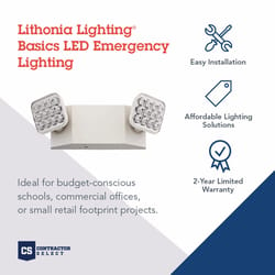 Lithonia Lighting Switch Hardwired LED Off White Emergency Light