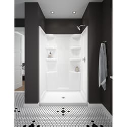 Delta Hycroft 73.5 in. H X 34 in. W X 48 in. L White Shower Surround