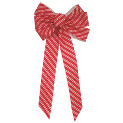 Holiday Trims Red/White 7 Loop Christmas Indoor Christmas Decor 12 in.