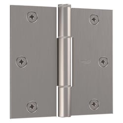 National Hardware Squeak Guard 3.5 in. L Satin Nickel Door Hinge 3 pk