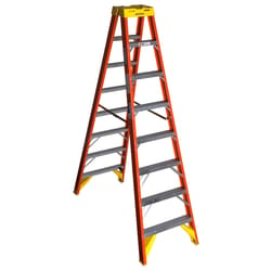 Werner 8 ft. H X 26.84 in. W Fiberglass Twin Step Ladder Type IA 300 lb. cap.