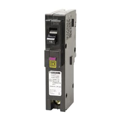 Square D HomeLine 15 amps Arc Fault/Ground Fault Single Pole Circuit Breaker