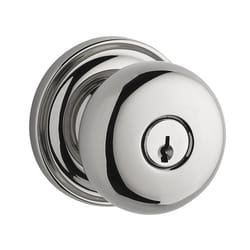 Baldwin Reserve Round Knob Polished Chrome Entry Lockset 2 in.