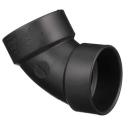 Charlotte Pipe 3 in. Hub X 3 in. D Hub ABS 60 Degree Elbow