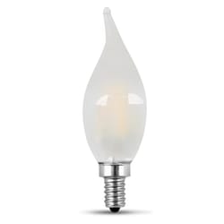 Feit CA10 (Flame Tip) E12 (Candelabra) LED Bulb Soft White 60 Watt Equivalence 2 pk