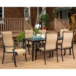 Hanover Brigantine 7 pc Espresso Bean Aluminum Cast-Top Dining Set