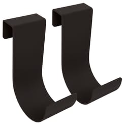 MIDE Products 6 in. L Powder Coated Black Aluminum Short Slip-On Hook 25 lb. cap. 2 pk