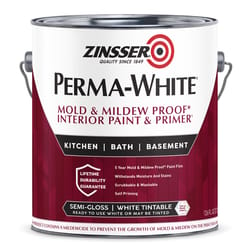 Zinsser Perma-White Semi-Gloss White Water-Based Mold and Mildew-Proof Paint Interior 1 gal