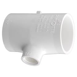 Charlotte Pipe Schedule 40 1/2 in. Slip X 1/8 in. D Slip PVC Reducing Tee 1 pk