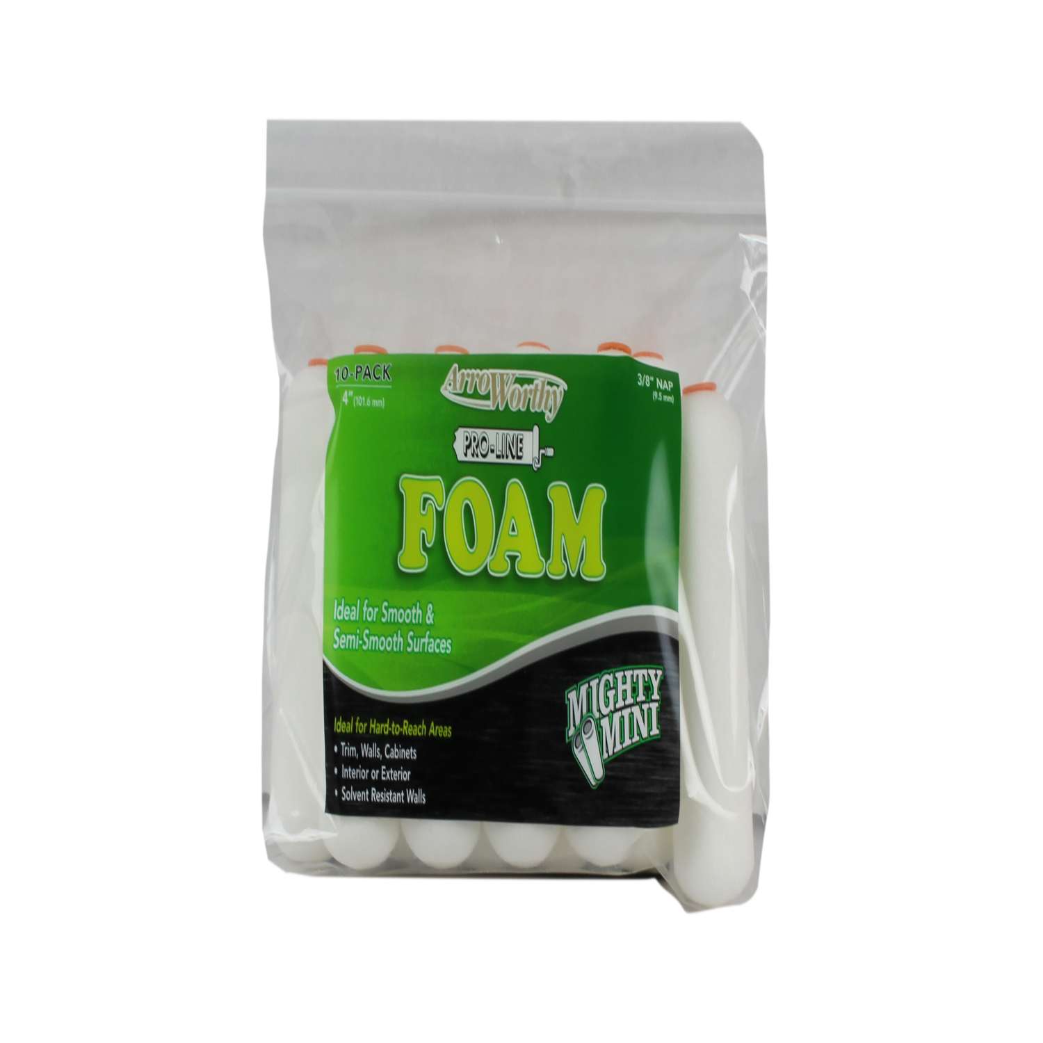 Arroworthy ProLine Foam 4 in. W X 3/8 in. Mini Paint Roller Cover 10