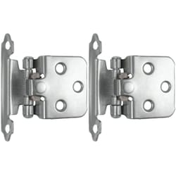 Laurey 1-5/8 in. W X 2-3/4 in. L Polished Chrome Silver Steel Self-Closing Hinge 2 pk