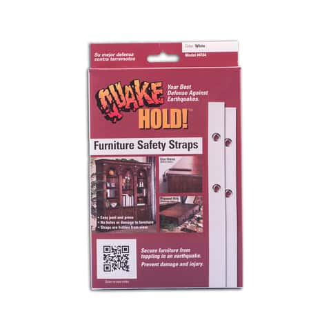 Quake Hold Ready America Nylon Self Adhesive Furniture Strap White Assorted  1 in. W X 15 in. L 2 pk - Ace Hardware