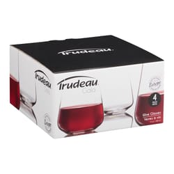 Trudeau 14 oz Clear Crystal Gala Stemless Wine Glass Set