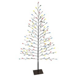 Holiday Bright Lights LED Multicolored Flat Stick Christmas Tree 48 in.