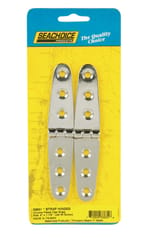 Seachoice Chrome-Plated Brass 6 in. L x 1-1/8 in. W Strap Hinges 2 pk