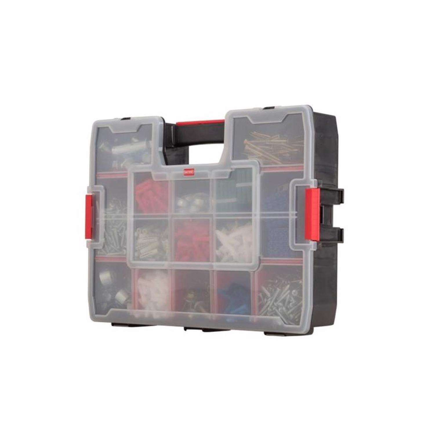 Craftsman 13 in. W X 3.5 in. H X 17.5 in. D Storage Organizer Plastic 15  compartments Black/Red - Ace Hardware