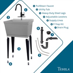 Tehila 22.875 in. W X 23.5 in. D Freestanding Plastic Laundry Tub