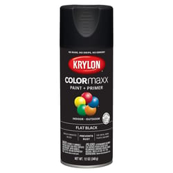 Krylon ColorMaxx Flat Black Paint + Primer Spray Paint 12 oz