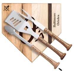 Baseball BBQ MLB Stainless Steel Natural Grill Tool Set 1 pk