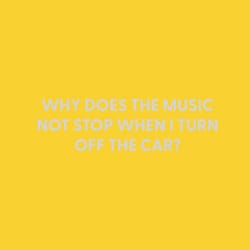 Chive Blank Greeting Card Why Does the Music Not Stop When I Turn Off the Car?